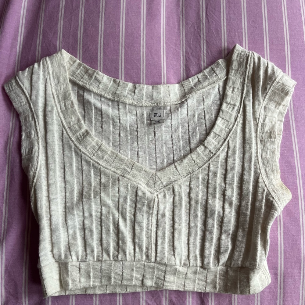 Urban Outfitters Cream V-Neck Sweater